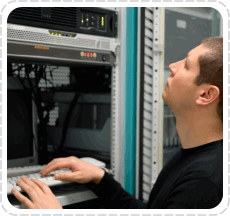 a man configuring network system